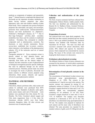 Total phenolic, flavonoids and tannin content of various extracts from ...