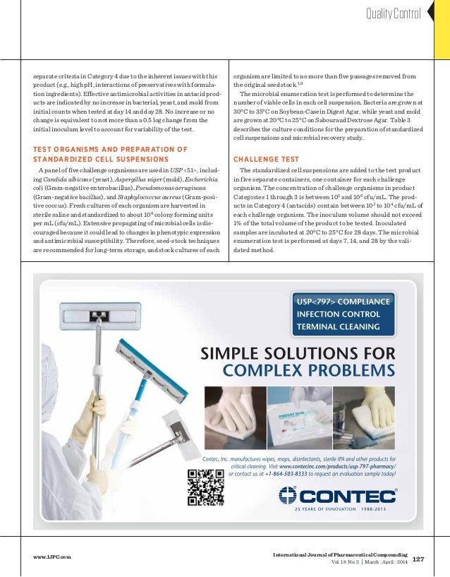 The Essentials of USP chapter 51 antimicrobial effectiveness testing