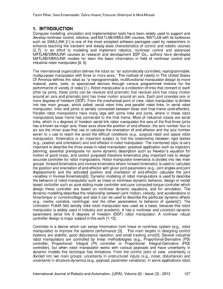 PUMA-560 Robot Manipulator Position Sliding Mode Control Methods Using MATLAB/SIMULINK and Their Integration into Graduate/Undergraduate Nonlinear Control, Robotics and MATLAB Courses | PDF PUMA-560 Robot Manipulator Position Sliding Mode Control Methods Using MATLAB/SIMULINK and Their Integration into Graduate/Undergraduate Nonlinear Control, Robotics and MATLAB Courses | PDF