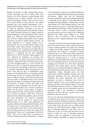 Inbreeding depression, reproductive trends, and biological variation in ...