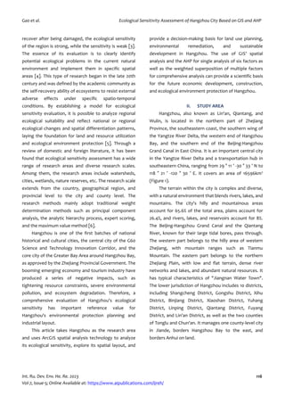 Ecological Sensitivity Assessment of Hangzhou City Based on GIS and AHP ...