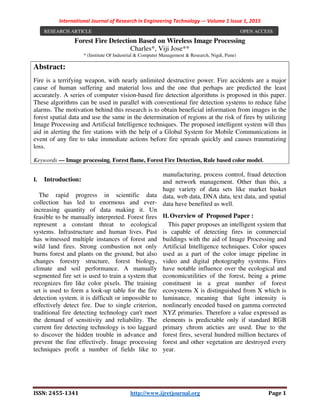 IJRET-V1I1P1 - Forest Fire Detection Based on Wireless Image Processing ...