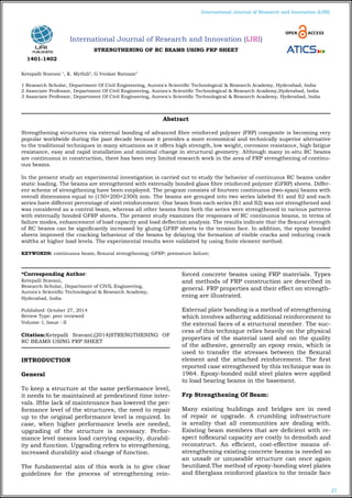 STRENGTHENING OF RC BEAMS USING FRP SHEET | PDF