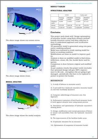 Design optimization of excavator bucket using Finite Element Method | PDF