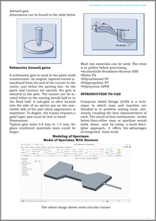 PREDICTIVE ANSLYSIS OF GATE AND RUNNER SYSTEM FOR PLASTIC INJUCTION ...