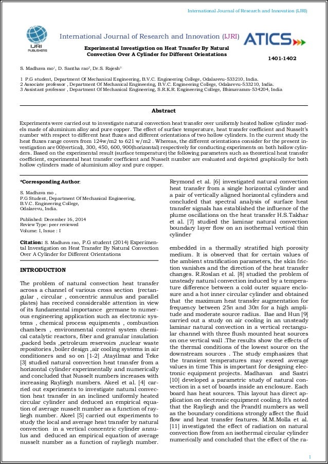 Experimental Investigation On Heat Transfer By Natural Convection Ove