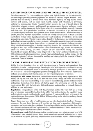 REVOLUTION OF DIGITAL FINANCE IN INDIA – TRENDS &CHALLENGES | PDF