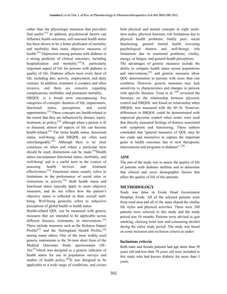 Study on quality of life in patients with diabetes mellitus | PDF