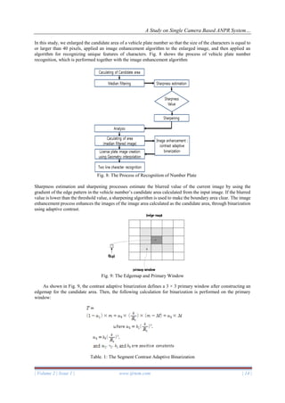 A Study on Single Camera Based ANPR System for Improvement of Vehicle ...