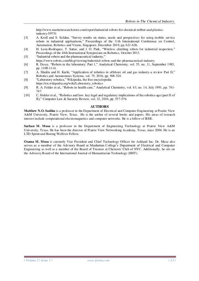 robots in chemical industry