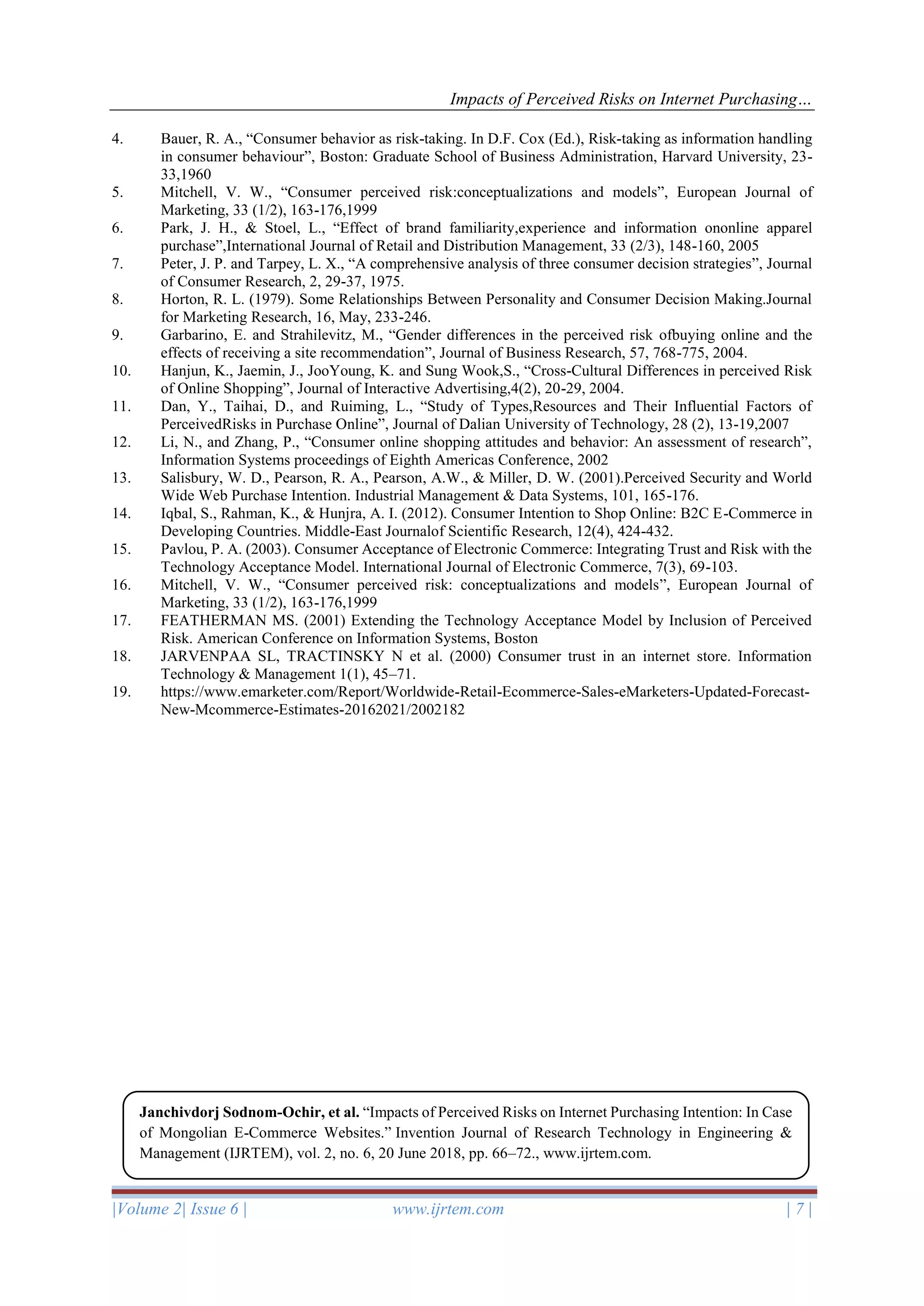 Impacts of Perceived Risks on Internet Purchasing Intention: In case of ...
