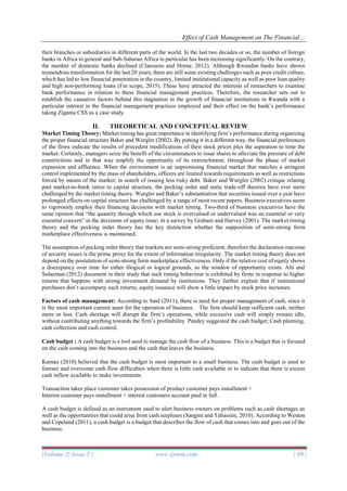Effect of Cash Management on The Financial Performance of Cooperative ...