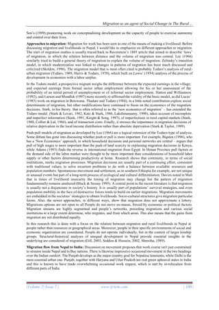 Migration as an agent of Social Change in the Rural Areas: A case of ...