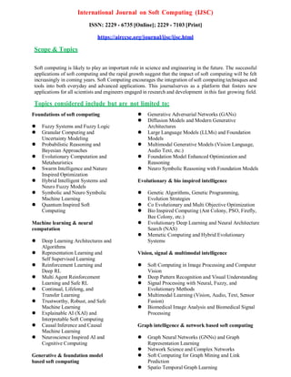 Soft Computing Journal Details.pdf International Journal on Soft Computing (IJSC) | PDF