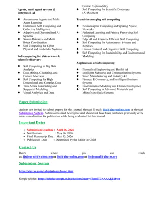 Soft Computing Journal Details.pdf International Journal on Soft Computing (IJSC) | PDF