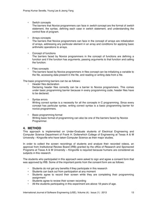 Determining The Barriers Faced By Novice Programmers | PDF