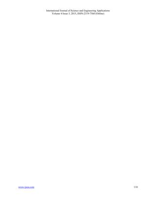 International Journal of Science and Engineering Applications
Volume 4 Issue 3, 2015, ISSN-2319-7560 (Online)
www.ijsea.com 110
 