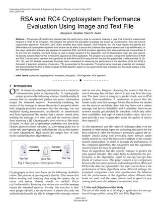 RSA and RC4 Cryptosystem Performance Evaluation Using Image and Text | PDF