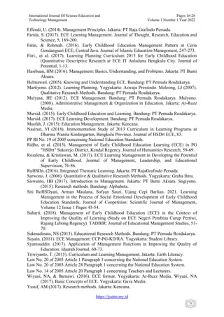 Comprehensive Analysis of Learning Management in Early Childhood ...