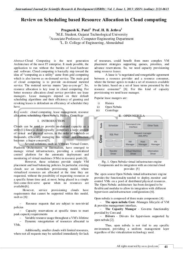 Review on Scheduling based Resource Allocation in Cloud ...