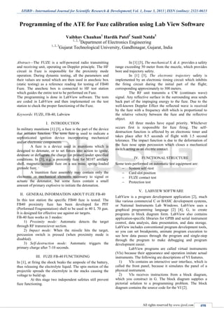 Fuze Functioning Programming of the ATE for Fuze calibration using Lab View Software | PDF