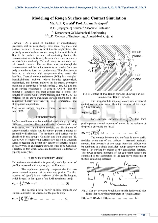 Surface Modelling Drawing.pdf Modeling of Rough Surface and Contact Simulation | PDF | Physics | Science