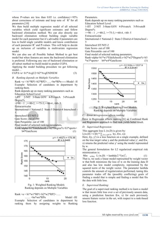 Use of Linear Regression in Machine Learning for Ranking | PDF