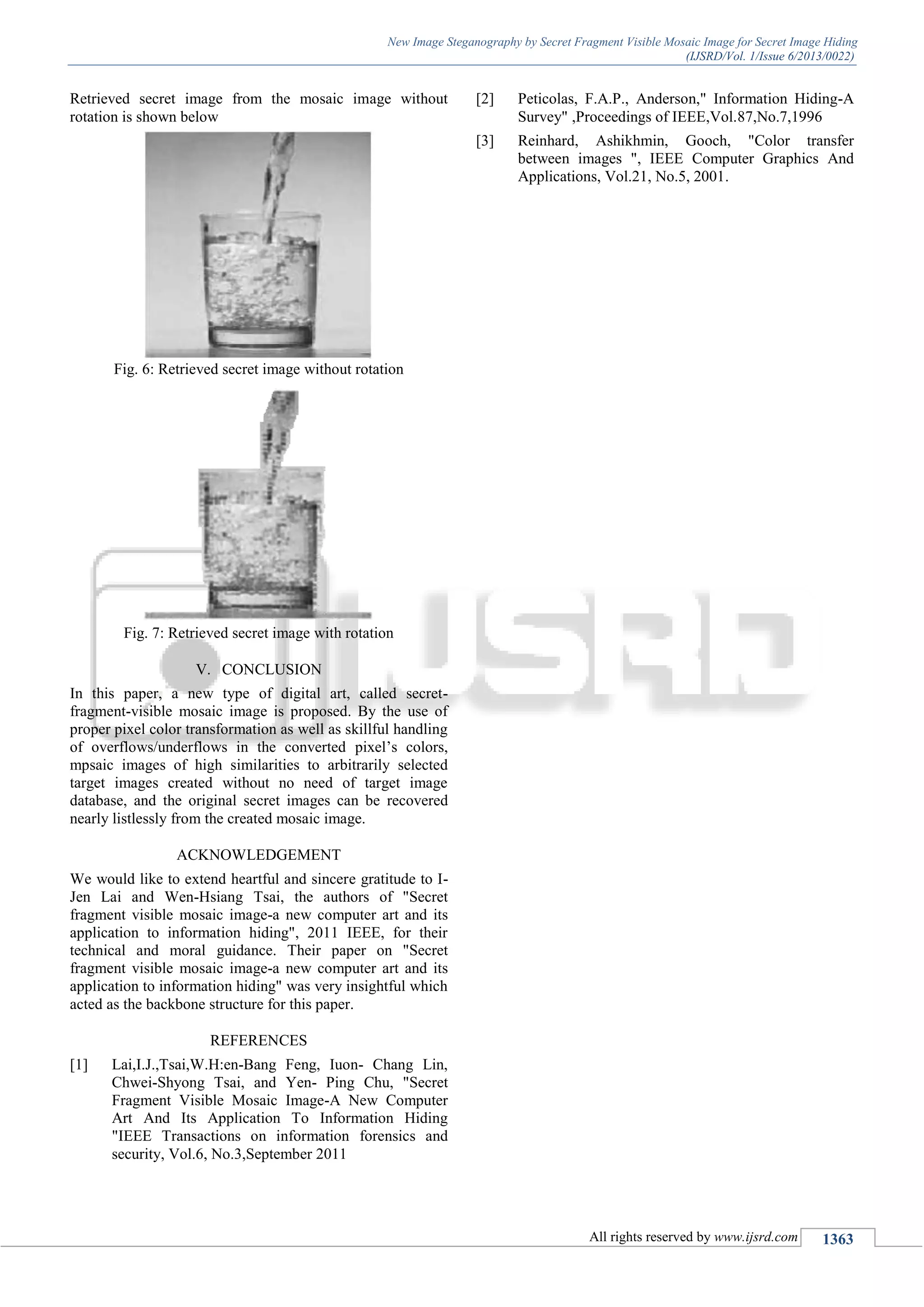 New Image Steganography by Secret Fragment Visible Mosaic Image for ...