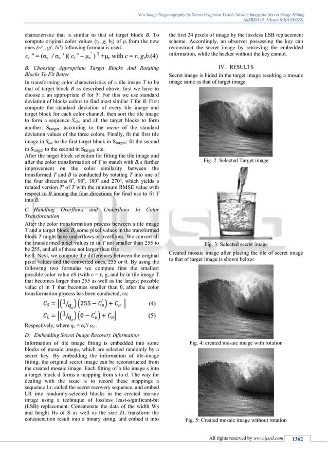 New Image Steganography by Secret Fragment Visible Mosaic Image for ...