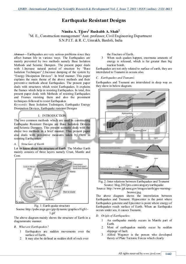 Research paper on earthquakes