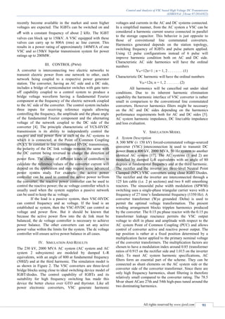 Control and Analysis of VSC Based High Voltage DC Transmission | PDF