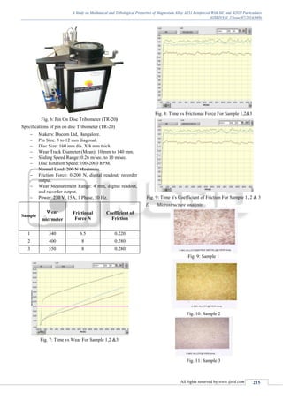 A Study on Mechanical and Tribological Properties of Magnesium Alloy ...