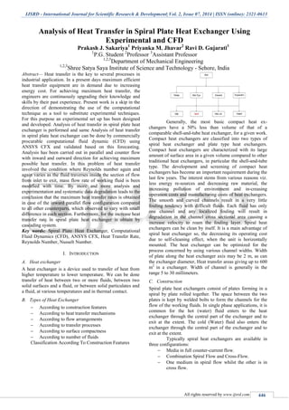 Analysis of Heat Transfer in Spiral Plate Heat Exchanger Using ...