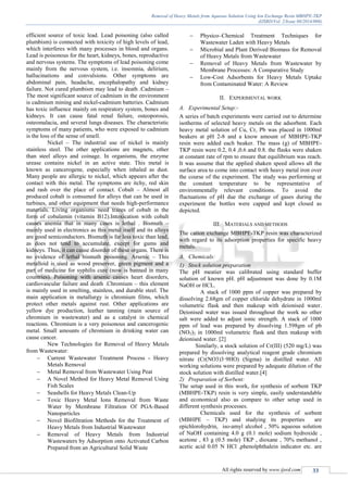 Removal of Heavy Metals from Aqueous Solution Using Ion Exchange Resin ...