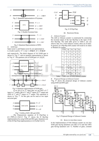 A Novel Design of 4 Bit Johnson Counter Using Reversible Logic Gates | PDF
