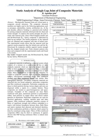 Static Analysis of Single Lap Joint of Composite Materials | PDF