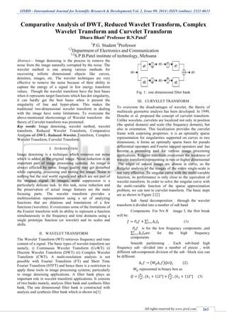 Comparative Analysis of Dwt, Reduced Wavelet Transform, Complex Wavelet ...