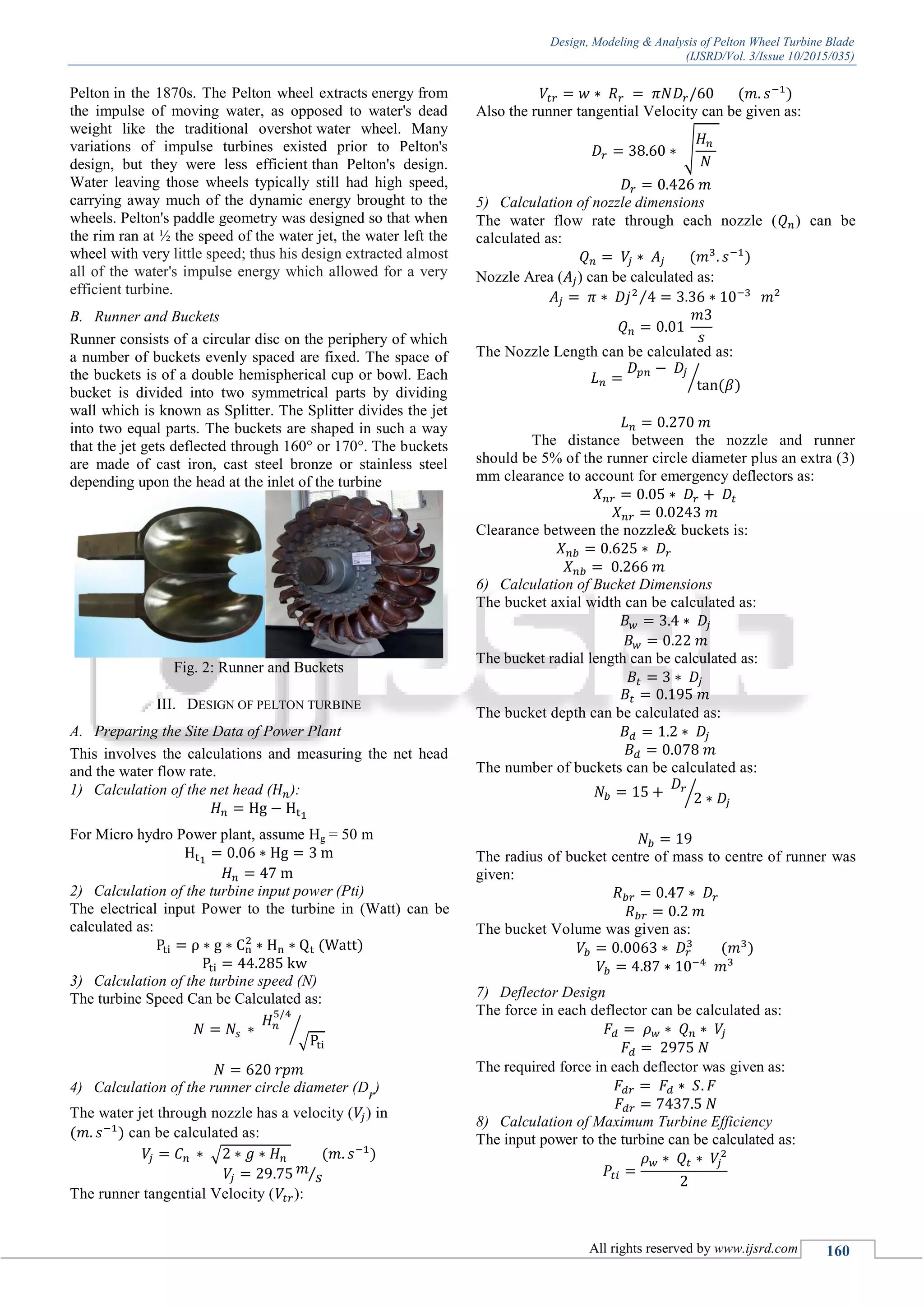 Design, Modeling & Analysis of Pelton Wheel Turbine Blade | PDF