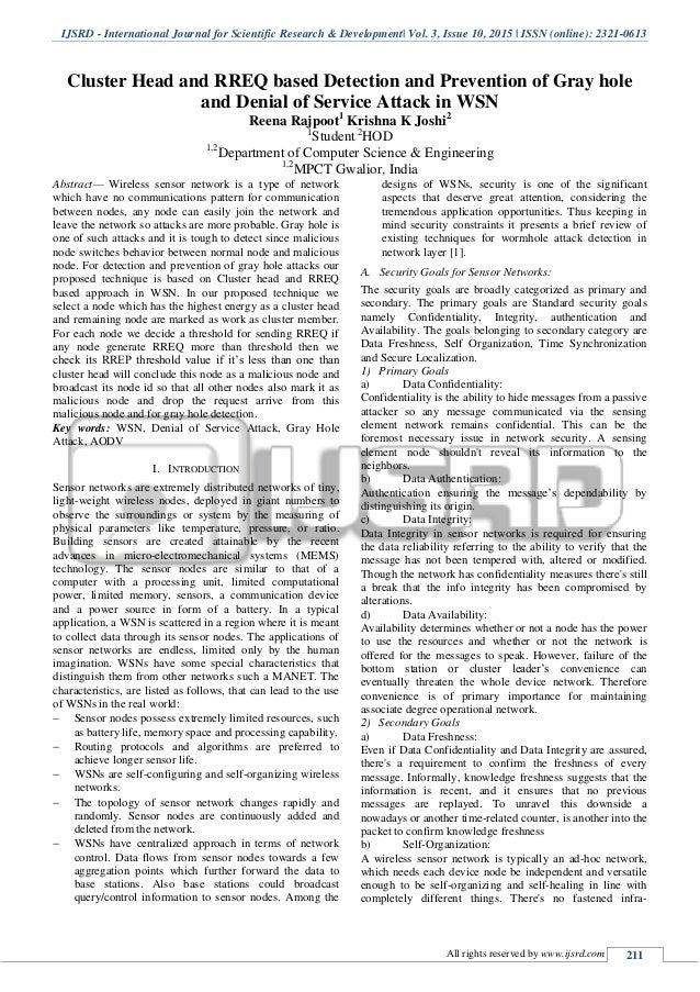 Denial of service attack research papers