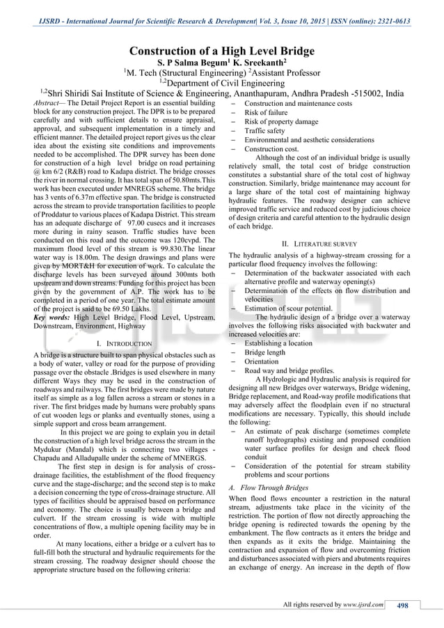 Construction of a High Level Bridge PDF