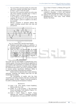 Use of Seven Quality Tools to Improve Quality and Productivity in ...