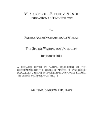 Measuring The Effectiveness Of Educational Technology | PDF