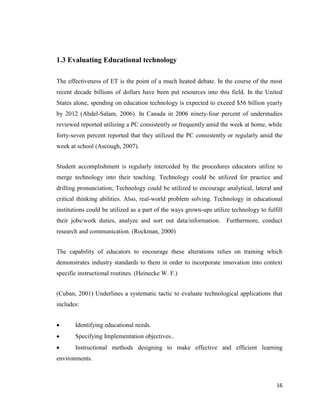 Measuring The Effectiveness Of Educational Technology | PDF