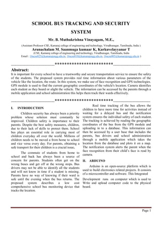 School Bus Tracking and Security System | PDF