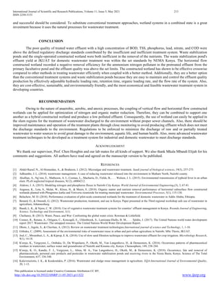 The Analysis of Wastewater Treatment System Efficiencies in Kenya: A ...