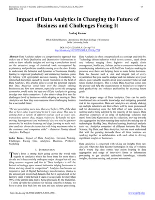 Impact of Data Analytics in Changing the Future of Business and ...