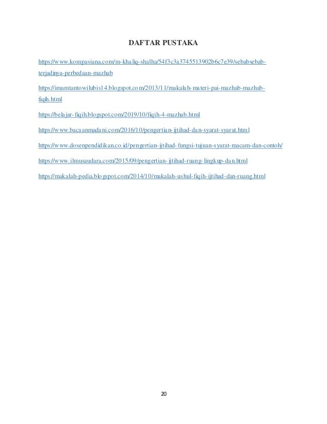 Contoh Makalah Ijtihad Empat Mazhab