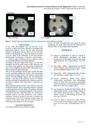 IN VITRO EVALUATION OF ANTIMICROBIAL ACTIVITY OF SOME SELECTED INDIAN ...