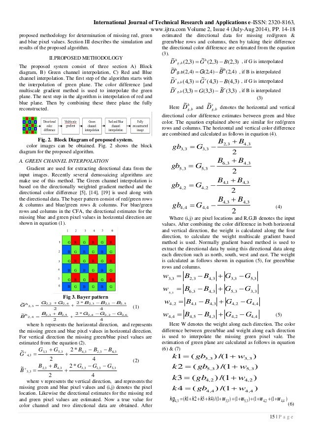 COLOR FILTER ARRAY DEMOSAICING USING DIRECTIONAL COLOR DIFFERENCE AND…