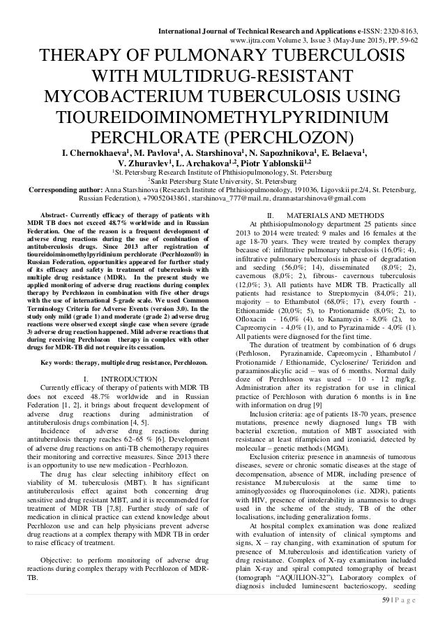 THERAPY OF PULMONARY TUBERCULOSIS WITH MULTIDRUGRESISTANT MYCOBACTER…